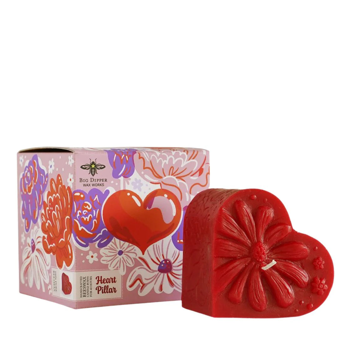 Red Beeswax Heart Candle