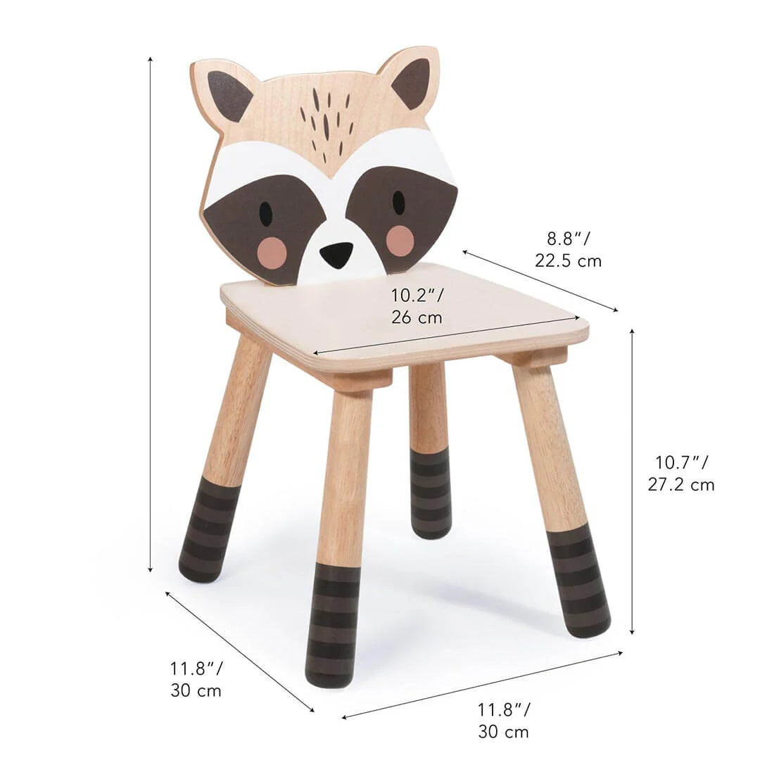 Forest Wooden Raccoon Chair