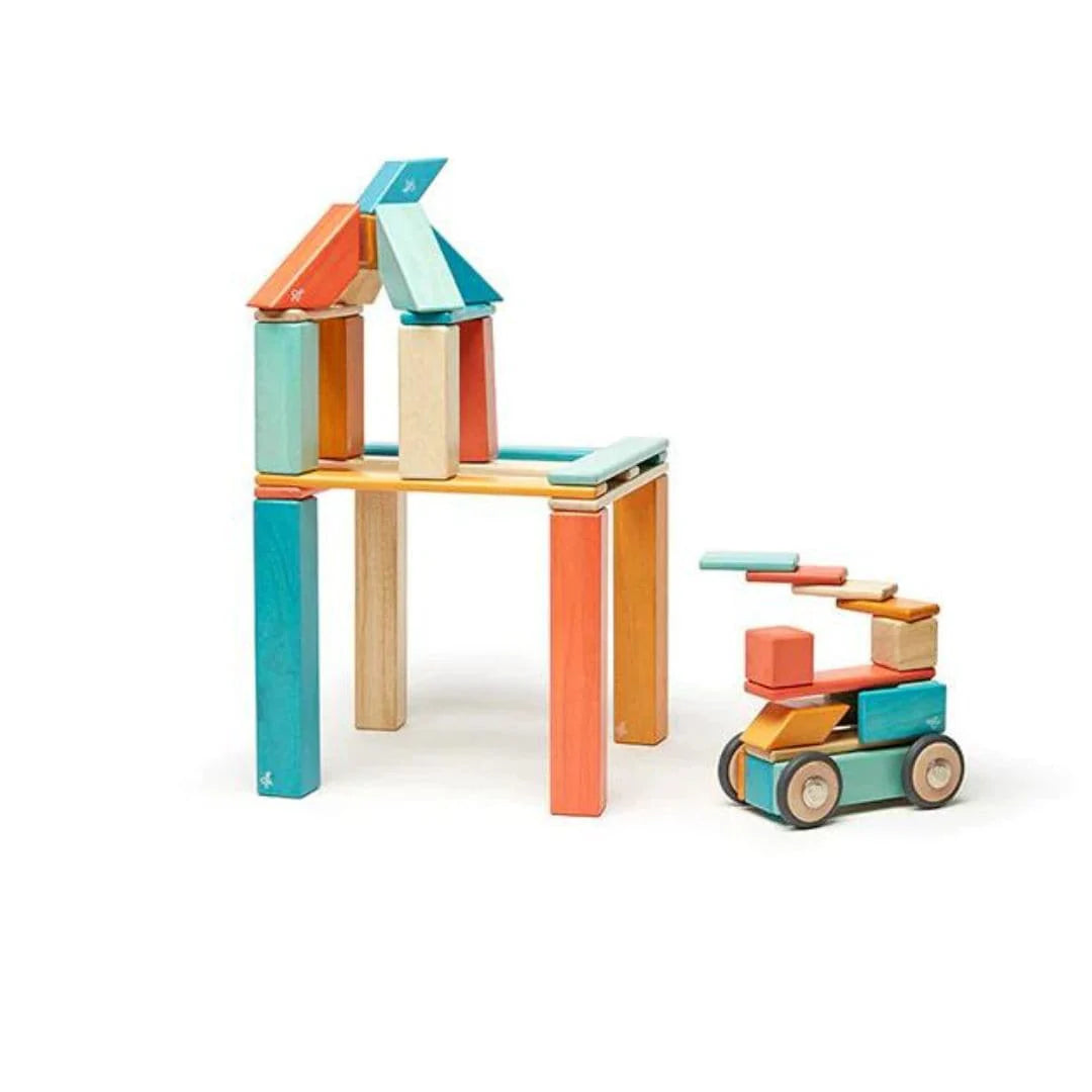 Magnetic Wooden Blocks - 42 Piece Set Sunset