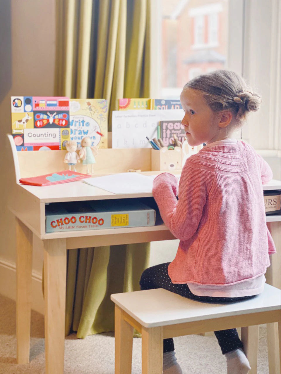 Wooden Forest Friends Desk and Chair