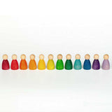 12 Rainbow Nins - Wooden Peg People