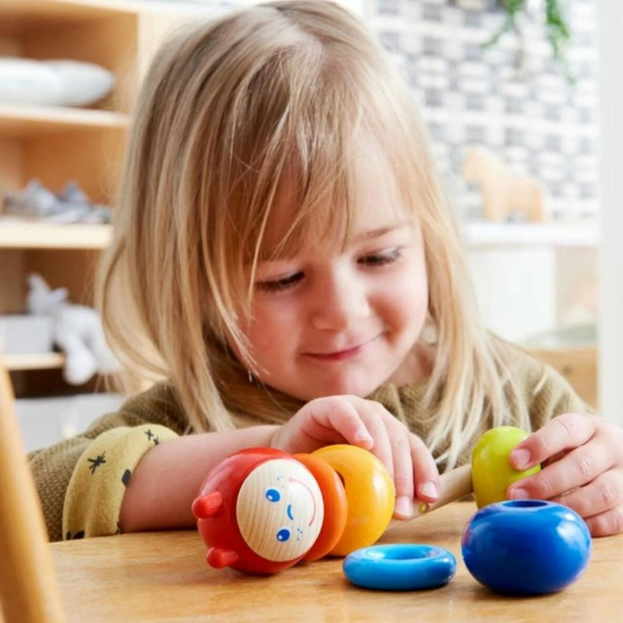 Caterpillar Wooden Threading Toy