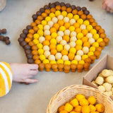 Wooden Mandala Set, Yellow Beehives