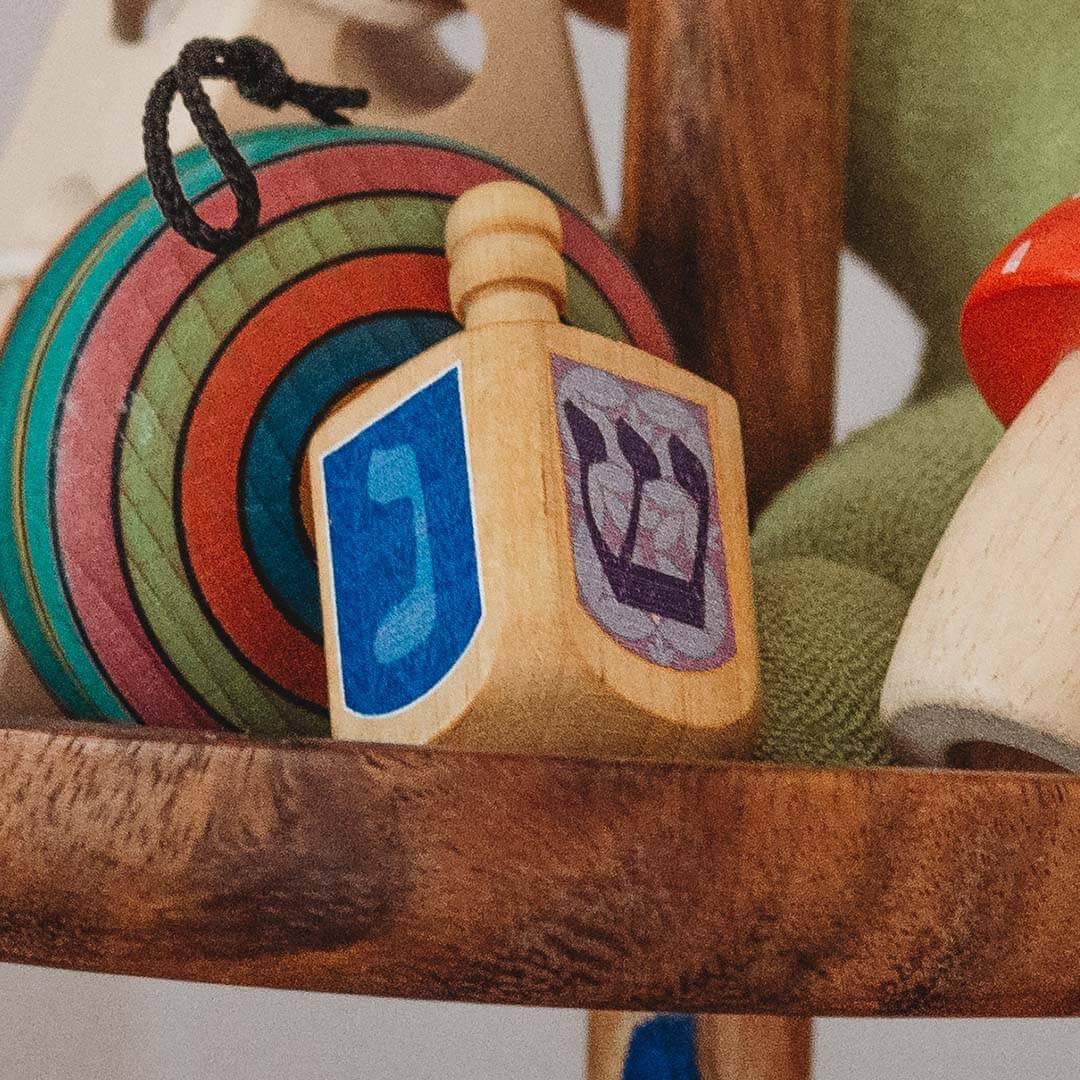 Wooden Hanukkah Dreidel